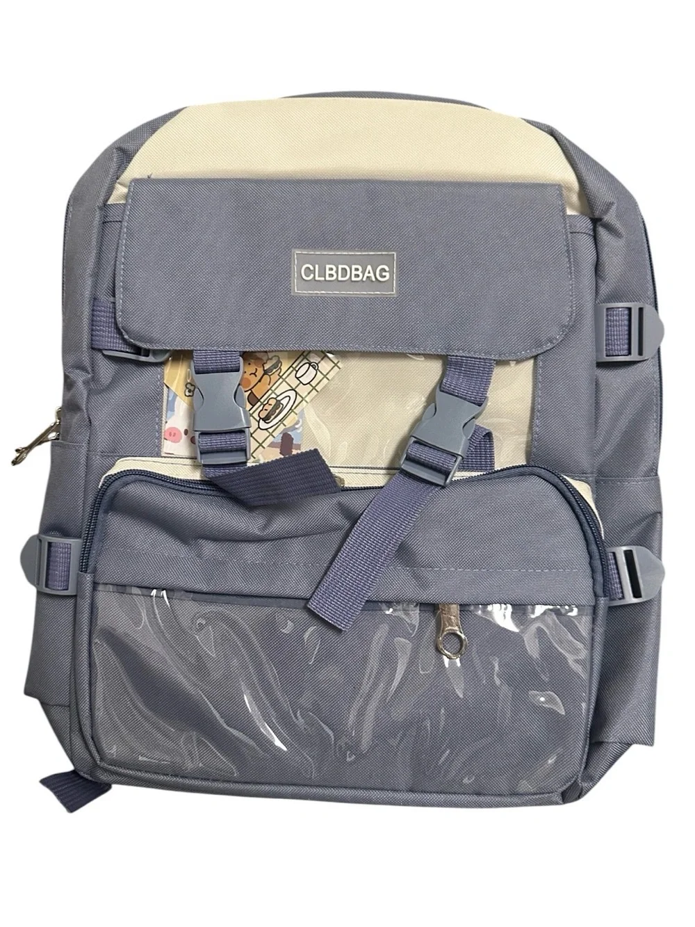 Gray and Cream Kids Casual Backpack